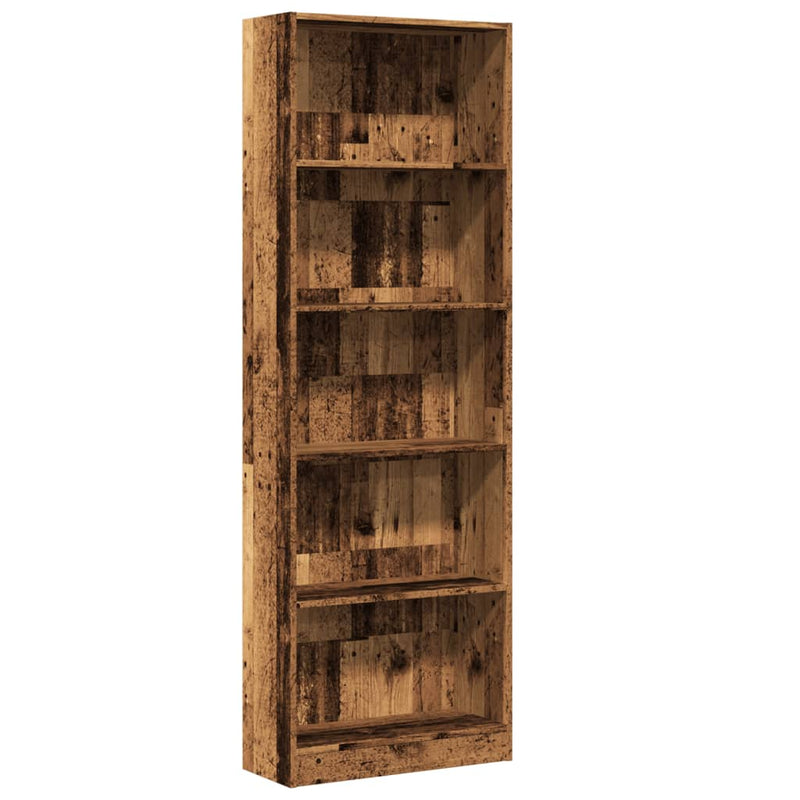 vidaXL antik fa színű szerelt fa könyvespolc 60 x 24 x 176 cm