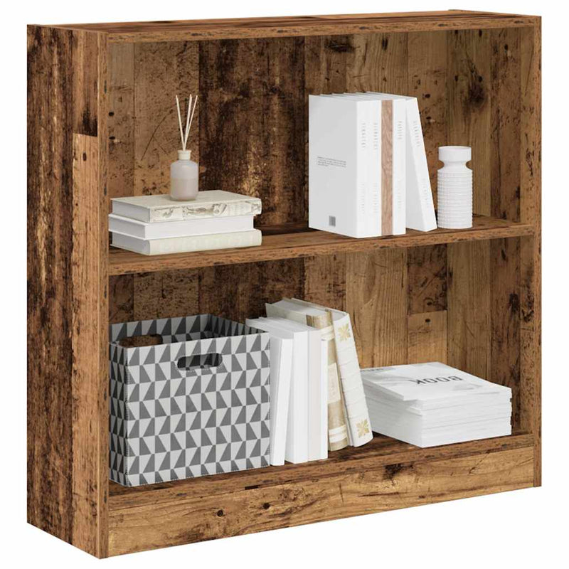 vidaXL antik fa színű szerelt fa könyvespolc 80 x 24 x 76 cm