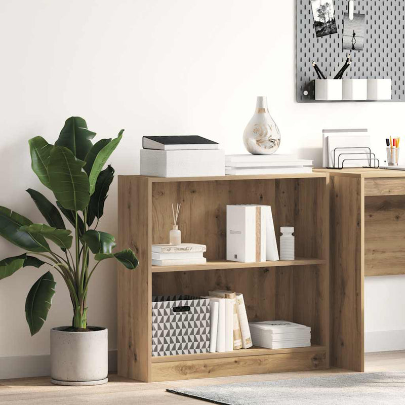 vidaXL kézműves tölgy szerelt fa könyvespolc 80 x 24 x 76 cm
