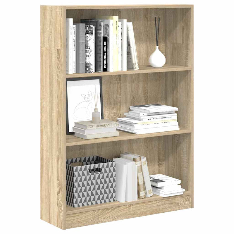 vidaXL sonoma tölgy színű szerelt fa könyvespolc 80 x 24 x 109 cm