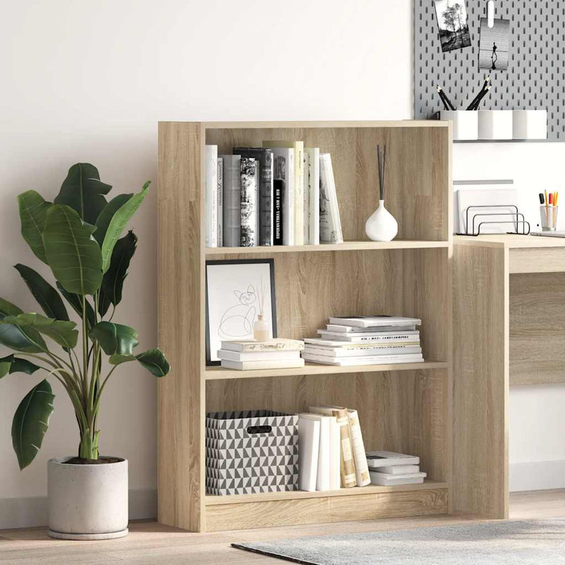 vidaXL sonoma tölgy színű szerelt fa könyvespolc 80 x 24 x 109 cm