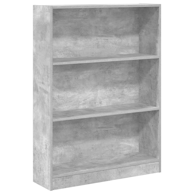 vidaXL betonszürke szerelt fa könyvespolc 80 x 24 x 109 cm