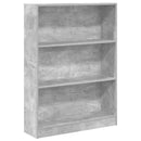 vidaXL betonszürke szerelt fa könyvespolc 80 x 24 x 109 cm