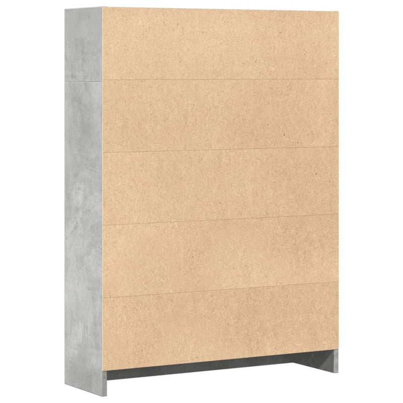 vidaXL betonszürke szerelt fa könyvespolc 80 x 24 x 109 cm