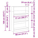 vidaXL betonszürke szerelt fa könyvespolc 80 x 24 x 109 cm