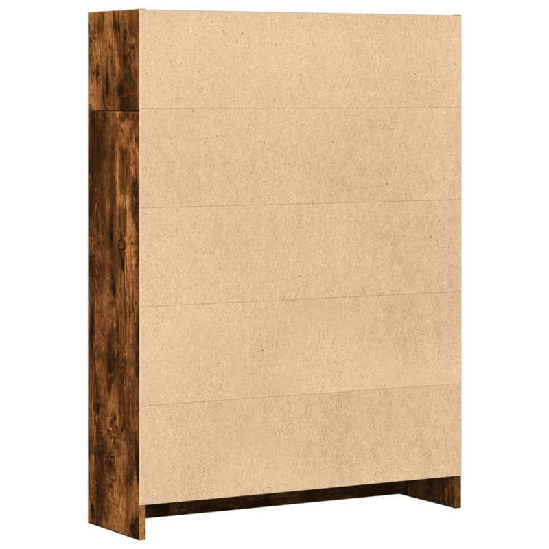 vidaXL füstös tölgy színű szerelt fa könyvszekrény 80 x 24 x 109 cm