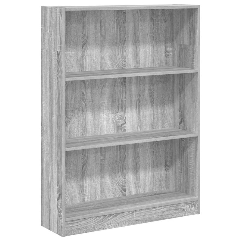 vidaXL szürke sonoma színű szerelt fa könyvespolc 80 x 24 x 109 cm