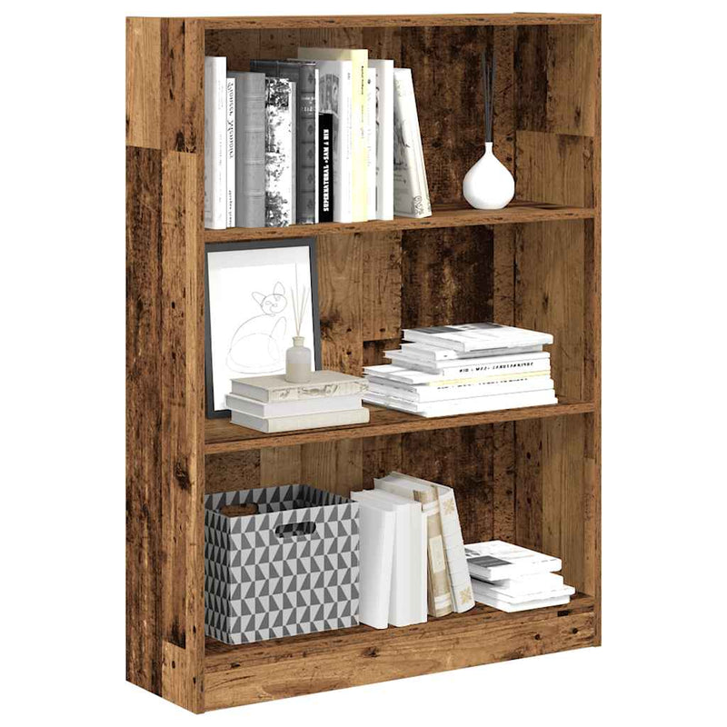 vidaXL antik fa színű szerelt fa könyvespolc 80 x 24 x 109 cm
