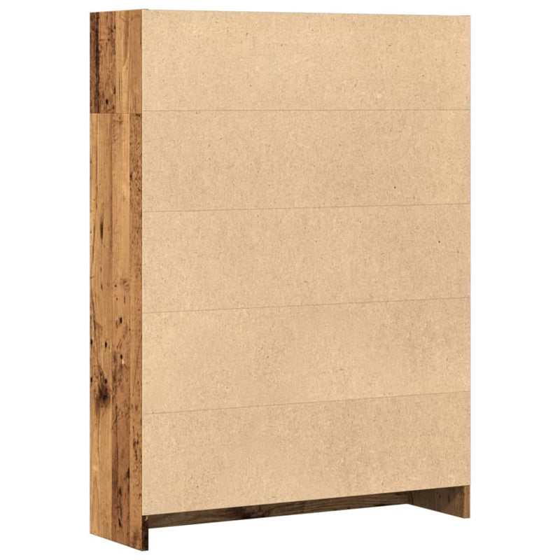 vidaXL antik fa színű szerelt fa könyvespolc 80 x 24 x 109 cm