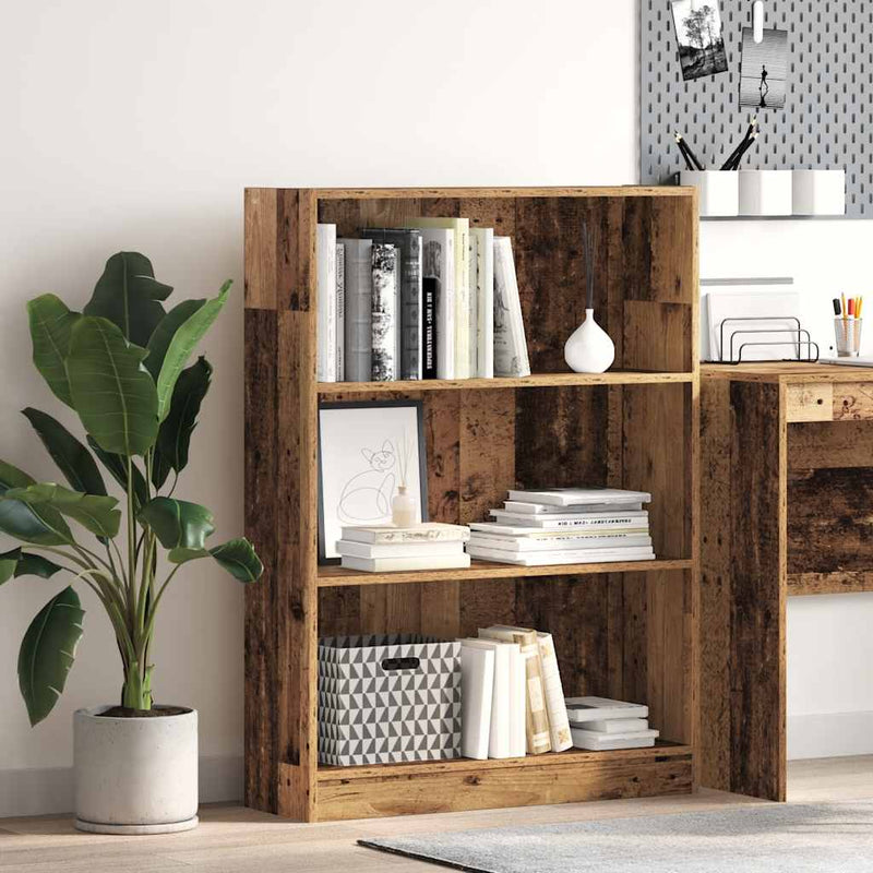 vidaXL antik fa színű szerelt fa könyvespolc 80 x 24 x 109 cm