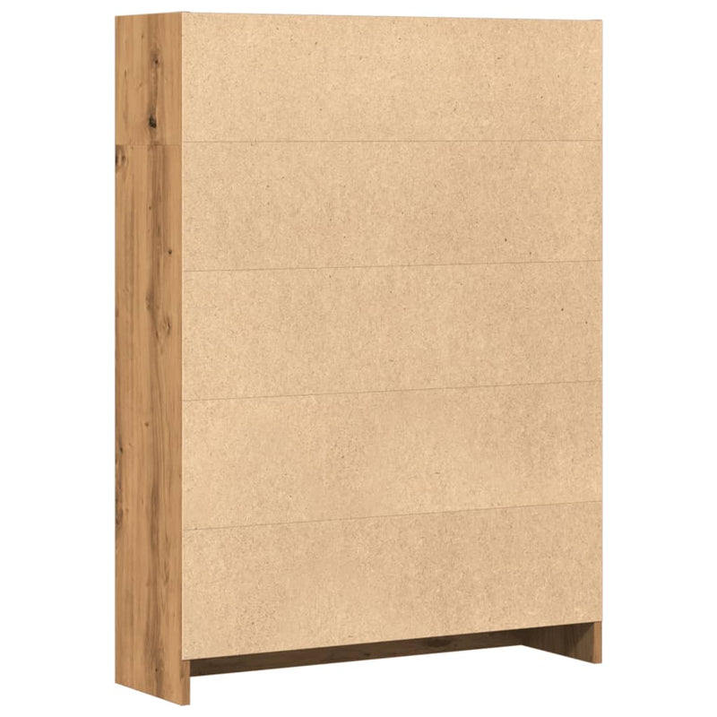 vidaXL kézműves tölgy szerelt fa könyvespolc 80 x 24 x 109 cm