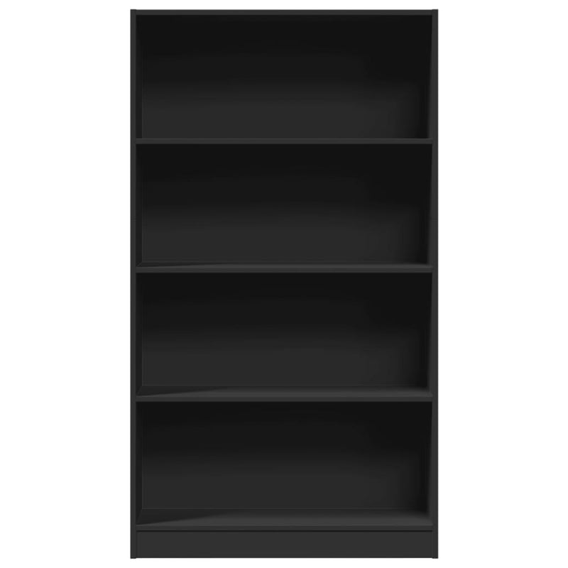 vidaXL fekete szerelt fa könyvszekrény 80 x 24 x 143 cm