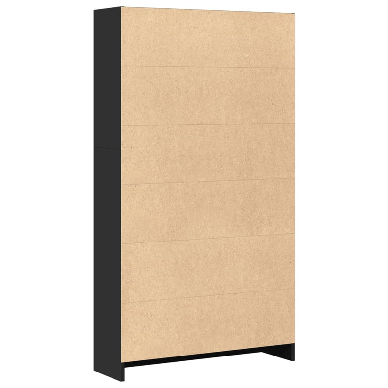 vidaXL fekete szerelt fa könyvszekrény 80 x 24 x 143 cm