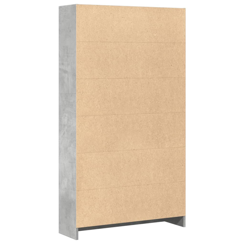 vidaXL betonszürke szerelt fa könyvespolc 80 x 24 x 143 cm