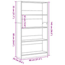vidaXL betonszürke szerelt fa könyvespolc 80 x 24 x 143 cm