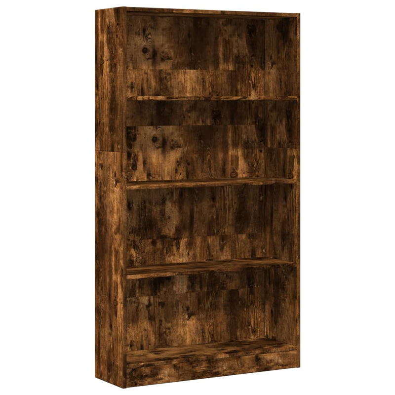 vidaXL füstös tölgy színű szerelt fa könyvszekrény 80 x 24 x 143 cm