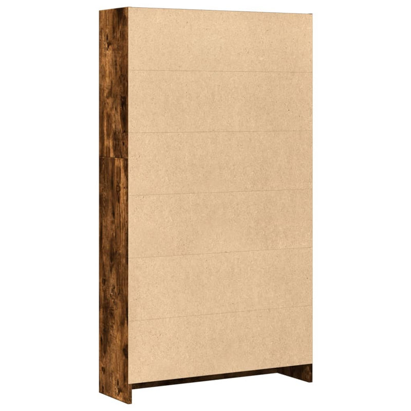 vidaXL füstös tölgy színű szerelt fa könyvszekrény 80 x 24 x 143 cm