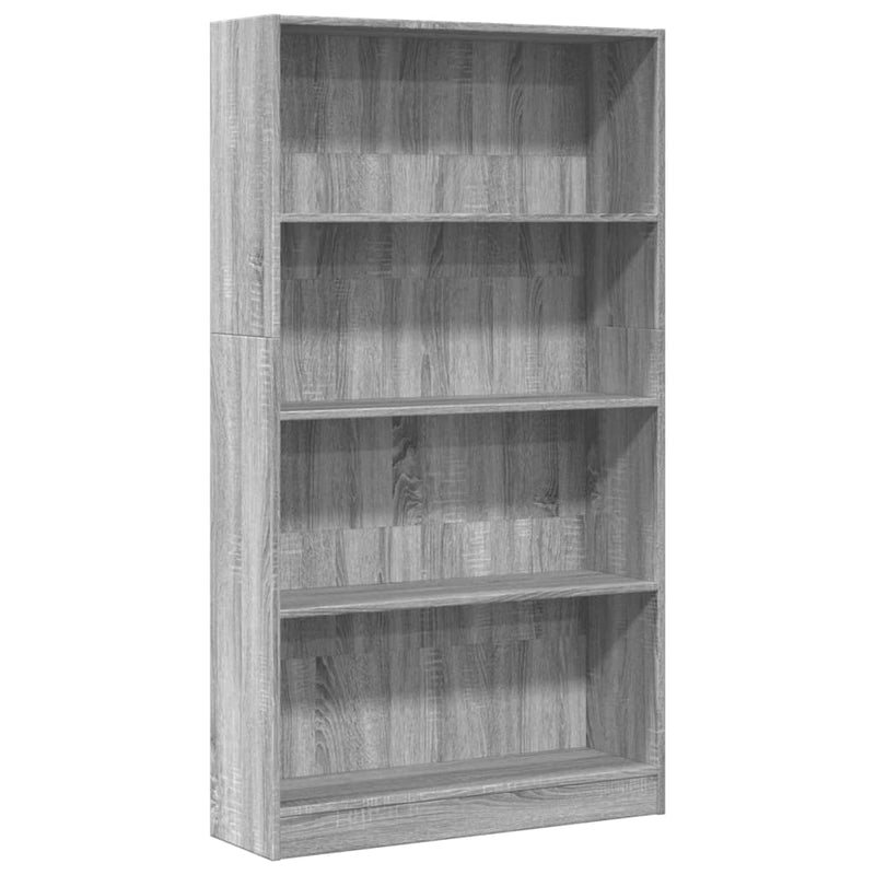 vidaXL szürke sonoma színű szerelt fa könyvespolc 80 x 24 x 143 cm