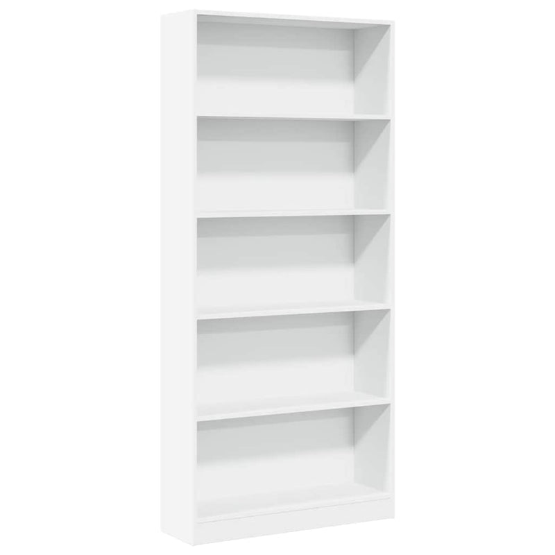 vidaXL fehér szerelt fa könyvespolc 80 x 24 x 176 cm