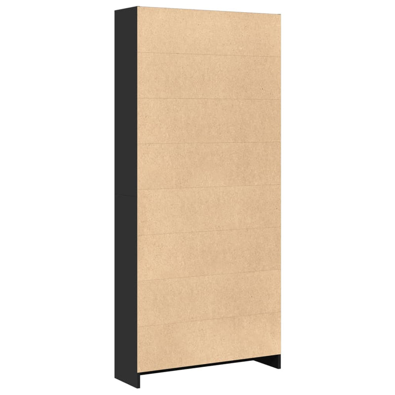 vidaXL fekete szerelt fa könyvszekrény 80 x 24 x 176 cm