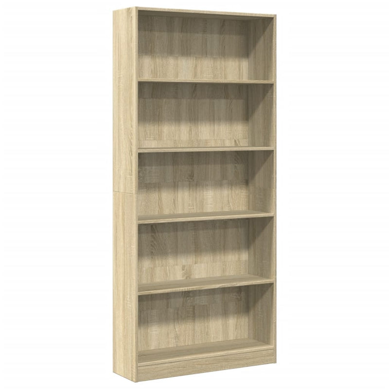 vidaXL sonoma tölgy színű szerelt fa könyvespolc 80 x 24 x 176 cm