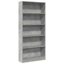 vidaXL betonszürke szerelt fa könyvespolc 80 x 24 x 176 cm