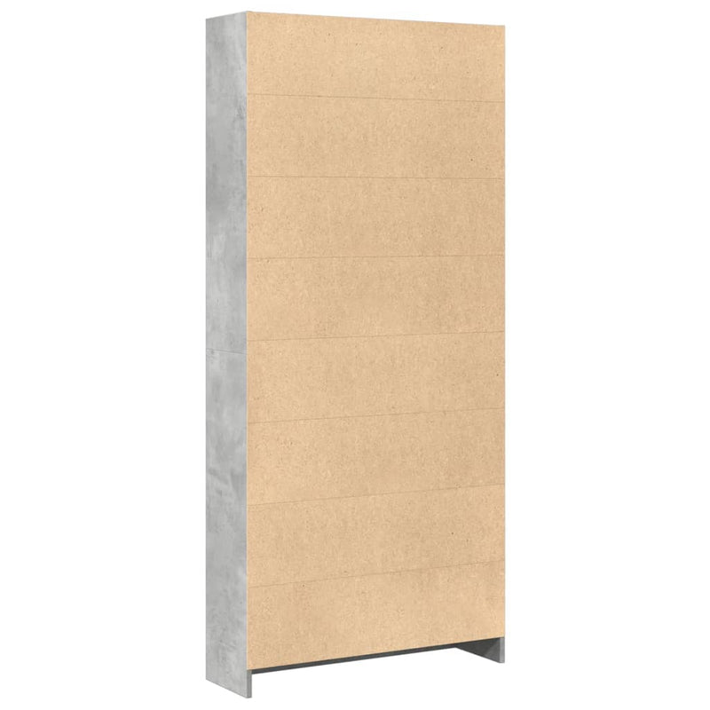 vidaXL betonszürke szerelt fa könyvespolc 80 x 24 x 176 cm