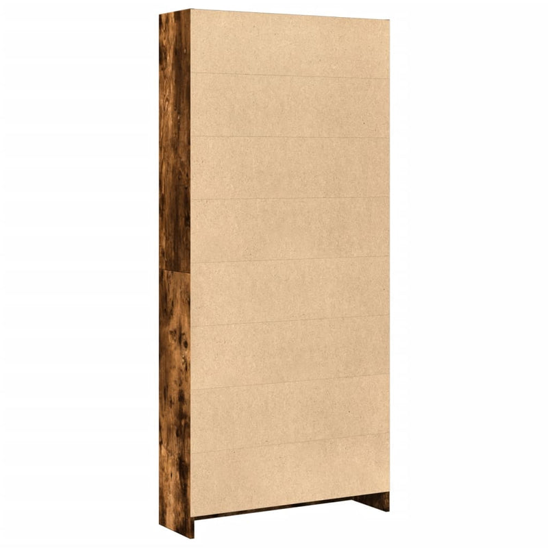 vidaXL füstös tölgy színű szerelt fa könyvszekrény 80 x 24 x 176 cm