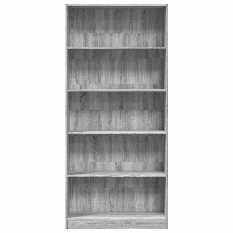 vidaXL szürke sonoma színű szerelt fa könyvespolc 80 x 24 x 176 cm