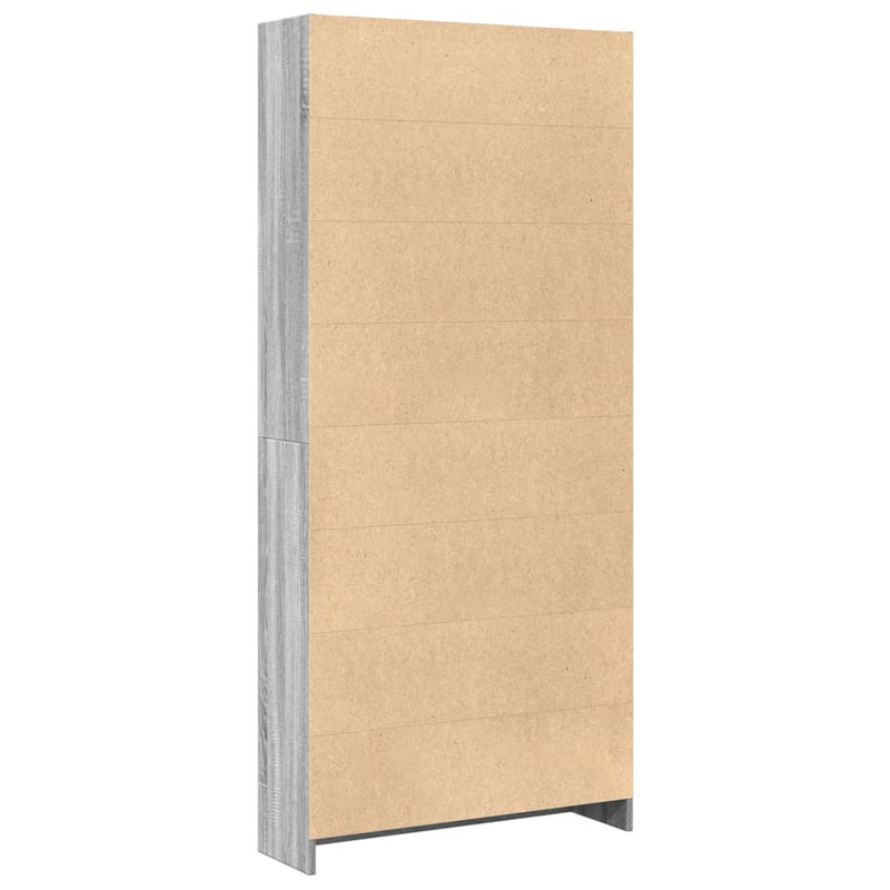 vidaXL szürke sonoma színű szerelt fa könyvespolc 80 x 24 x 176 cm