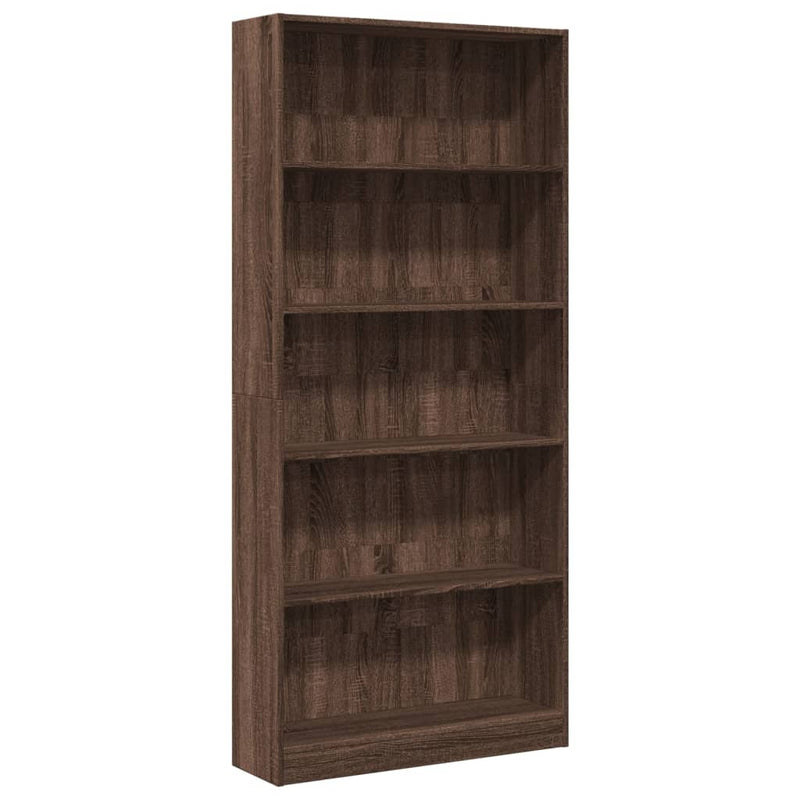 vidaXL barna tölgy színű szerelt fa könyvszekrény 80 x 24 x 176 cm