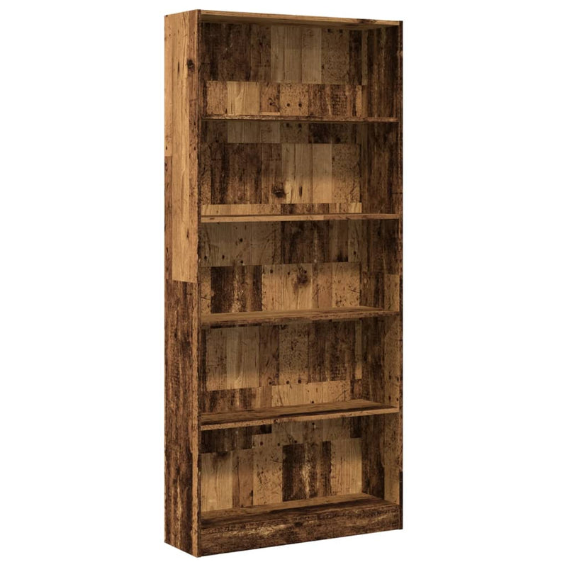 vidaXL antik fa színű szerelt fa könyvespolc 80 x 24 x 176 cm