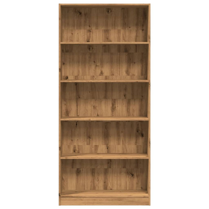 vidaXL kézműves tölgy szerelt fa könyvespolc 80 x 24 x 176 cm