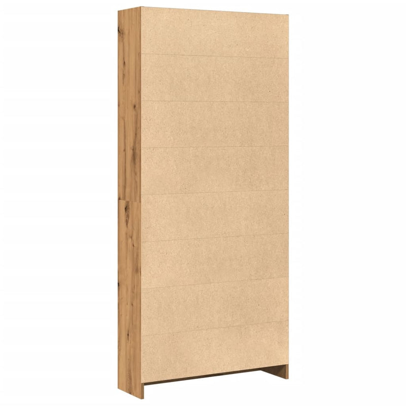 vidaXL kézműves tölgy szerelt fa könyvespolc 80 x 24 x 176 cm