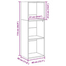 vidaXL betonszürke szerelt fa könyvespolc 40 x 30 x 114 cm