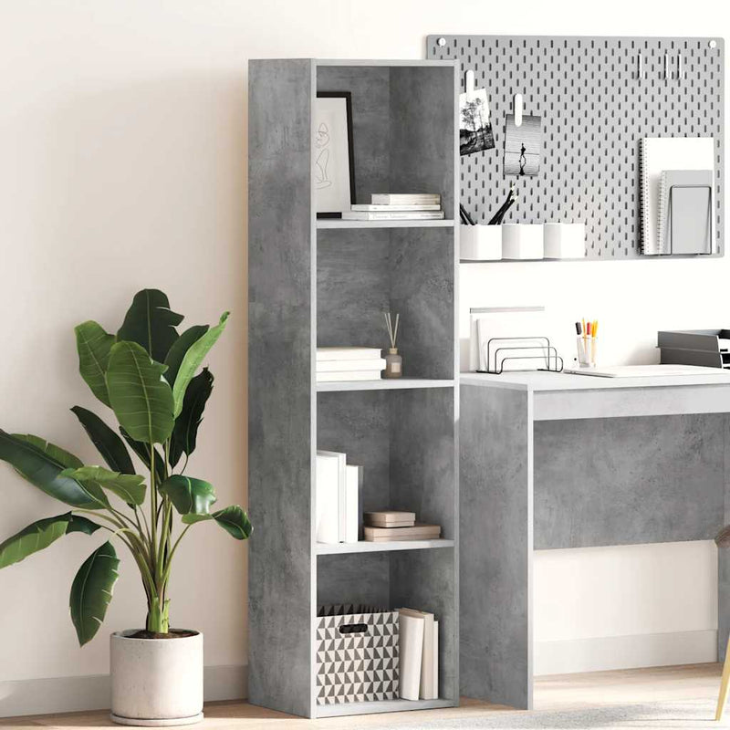 vidaXL betonszürke szerelt fa könyvespolc 40 x 30 x 152 cm