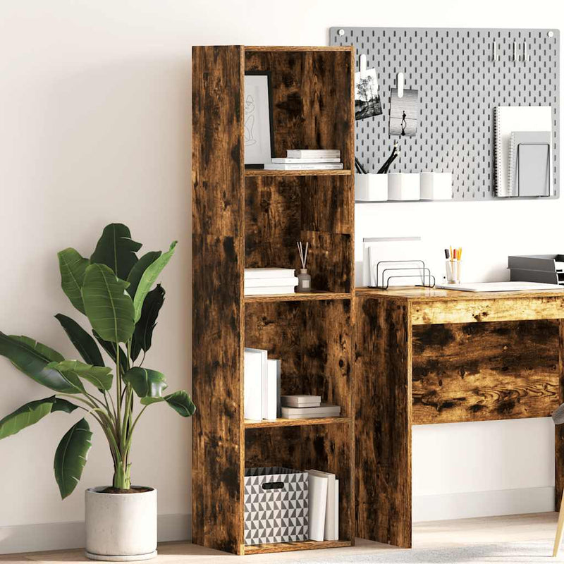 vidaXL füstös tölgy színű szerelt fa könyvespolc 40 x 30 x 152 cm