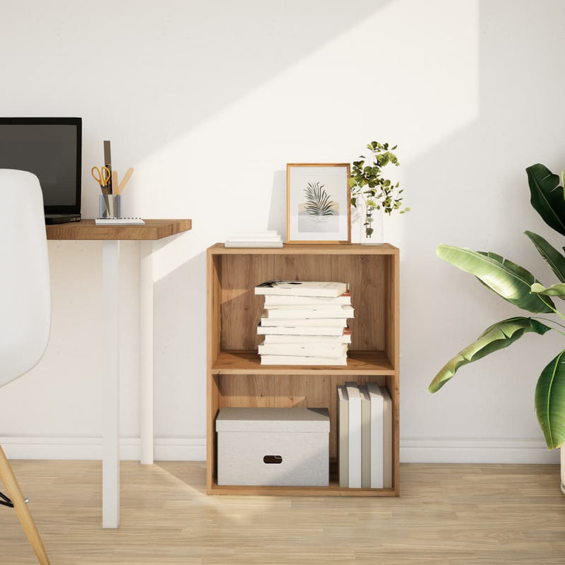 vidaXL kézműves tölgy színű szerelt fa könyvespolc 60 x 30 x 77 cm