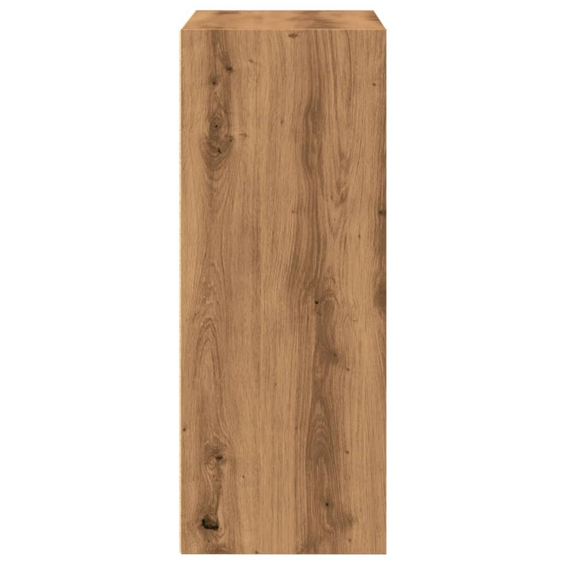 vidaXL kézműves tölgy színű szerelt fa könyvespolc 60 x 30 x 77 cm