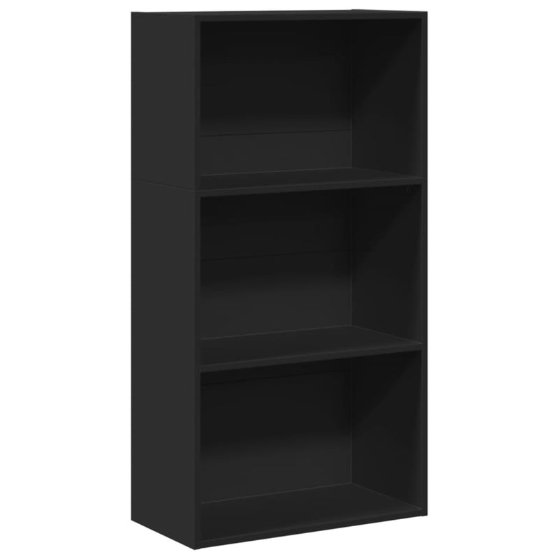 vidaXL fekete szerelt fa könyvespolc 60 x 30 x 114 cm