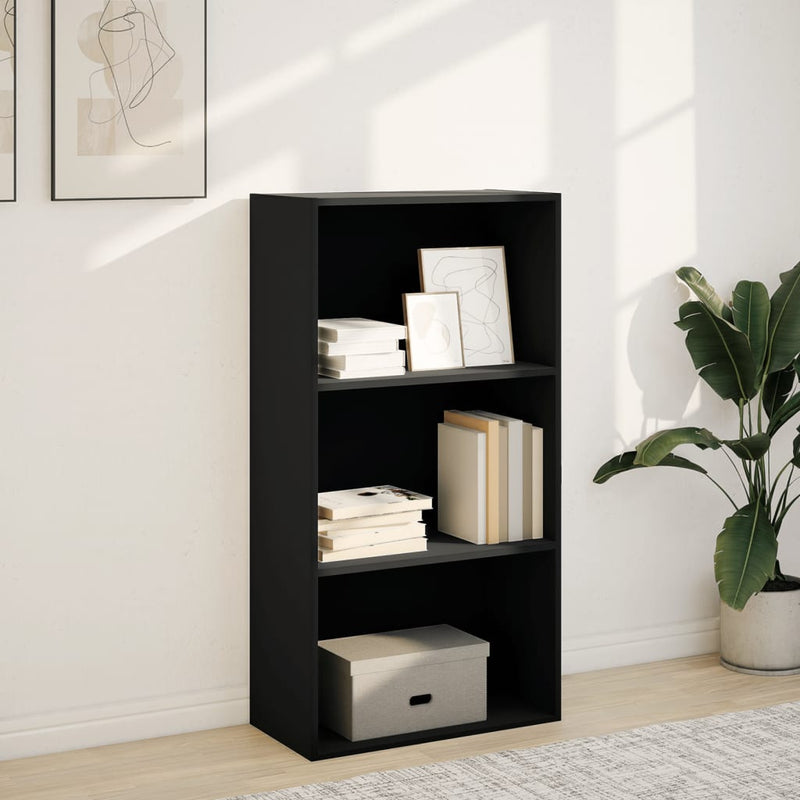 vidaXL fekete szerelt fa könyvespolc 60 x 30 x 114 cm