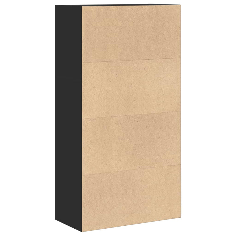 vidaXL fekete szerelt fa könyvespolc 60 x 30 x 114 cm