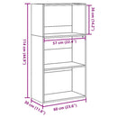 vidaXL kézműves tölgy színű szerelt fa könyvespolc 60 x 30 x 114 cm