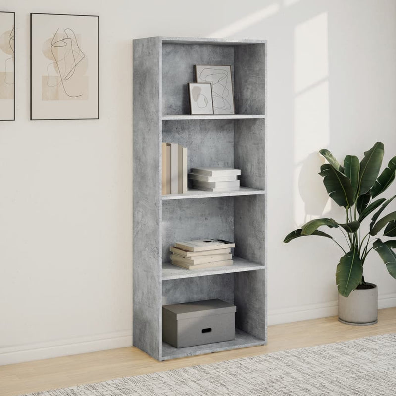 vidaXL betonszürke szerelt fa könyvespolc 60 x 30 x 152 cm