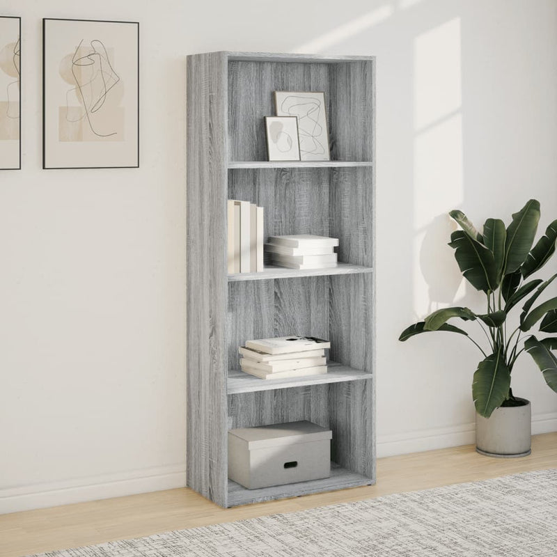 vidaXL szürke sonoma színű szerelt fa könyvespolc 60 x 30 x 152 cm