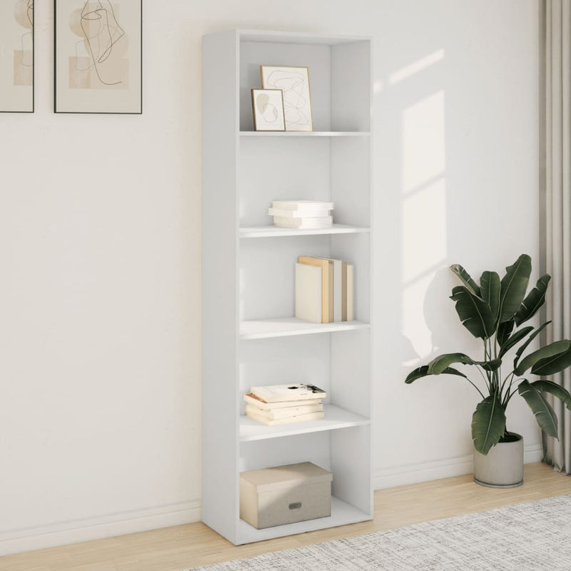 vidaXL fehér szerelt fa könyvespolc 60 x 30 x 189 cm