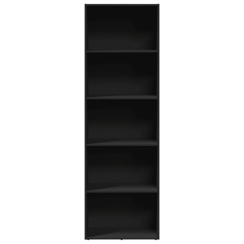 vidaXL fekete szerelt fa könyvespolc 60 x 30 x 189 cm