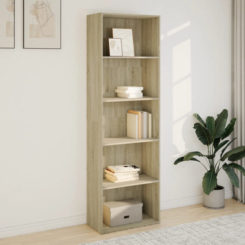 vidaXL sonoma tölgy színű szerelt fa könyvespolc 60 x 30 x 189 cm