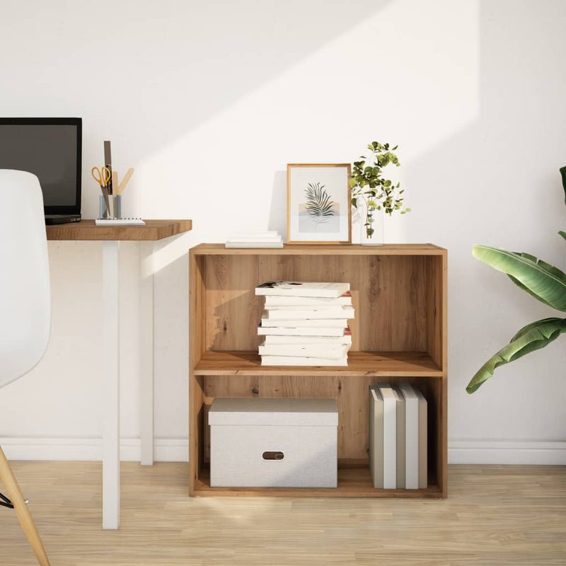 vidaXL kézműves tölgy színű szerelt fa könyvespolc 80 x 30 x 77 cm