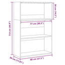vidaXL füstös tölgy színű szerelt fa könyvespolc 80 x 30 x 114 cm